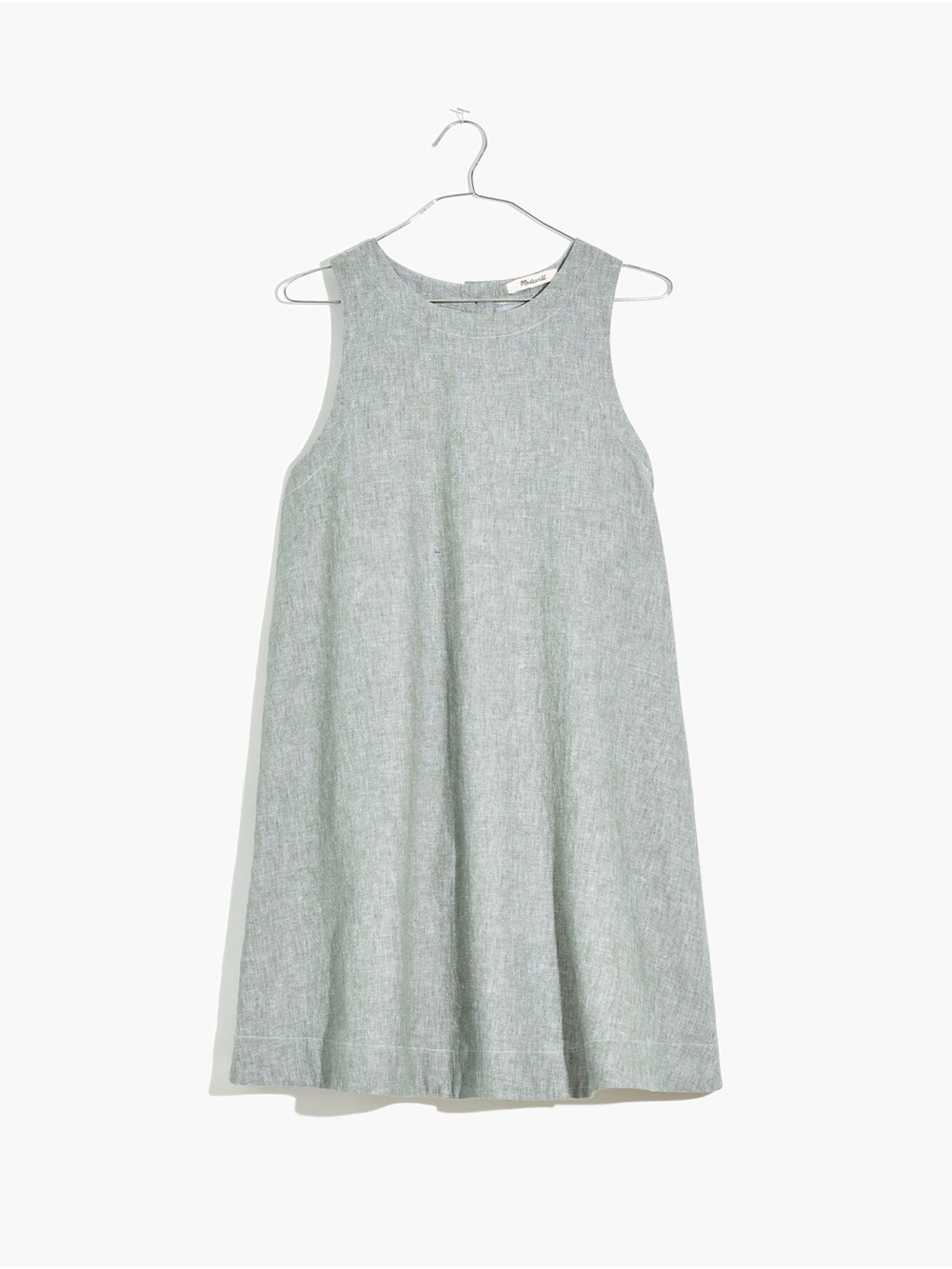 Madewell Light Sage Sleeveless A-Line Dress